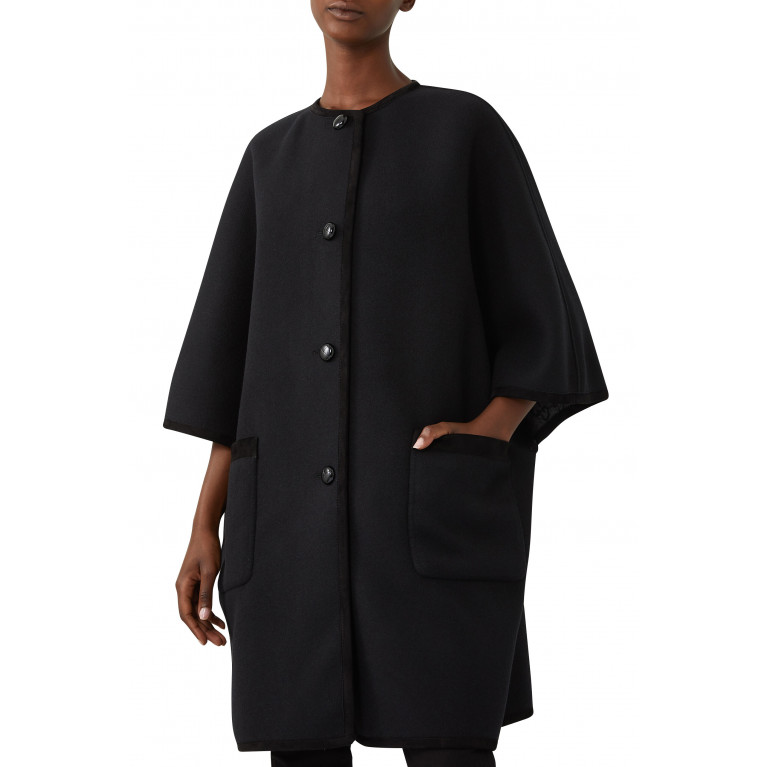 Gucci- Oversized Wool Coat Black