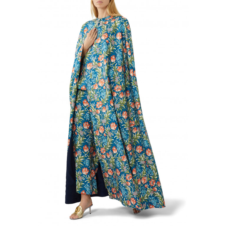 Gucci- Nojum Floral Cape Coat Multicolor