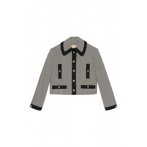 Gucci- Gingham Tailored Jacket Black/Ivory