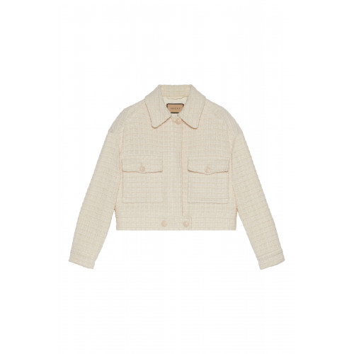 Gucci- Tweed Cropped Jacket Ivory