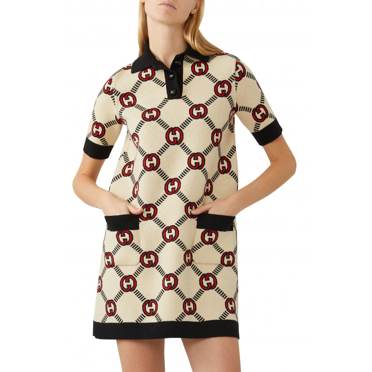 Gucci- GG Reversible Polo Dress Ivory