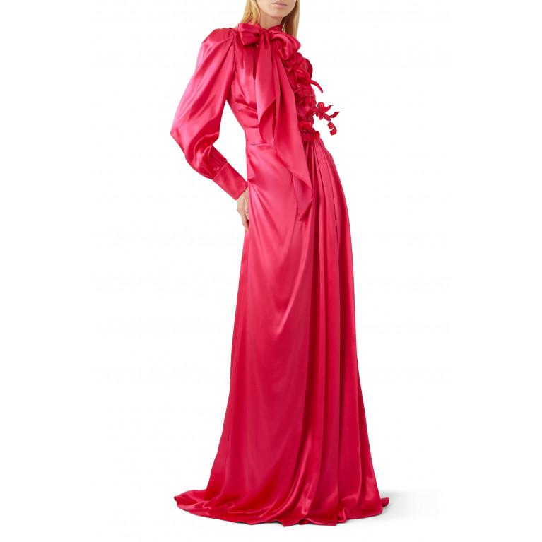 Gucci- Nojum Embellished Silk Dress Pink