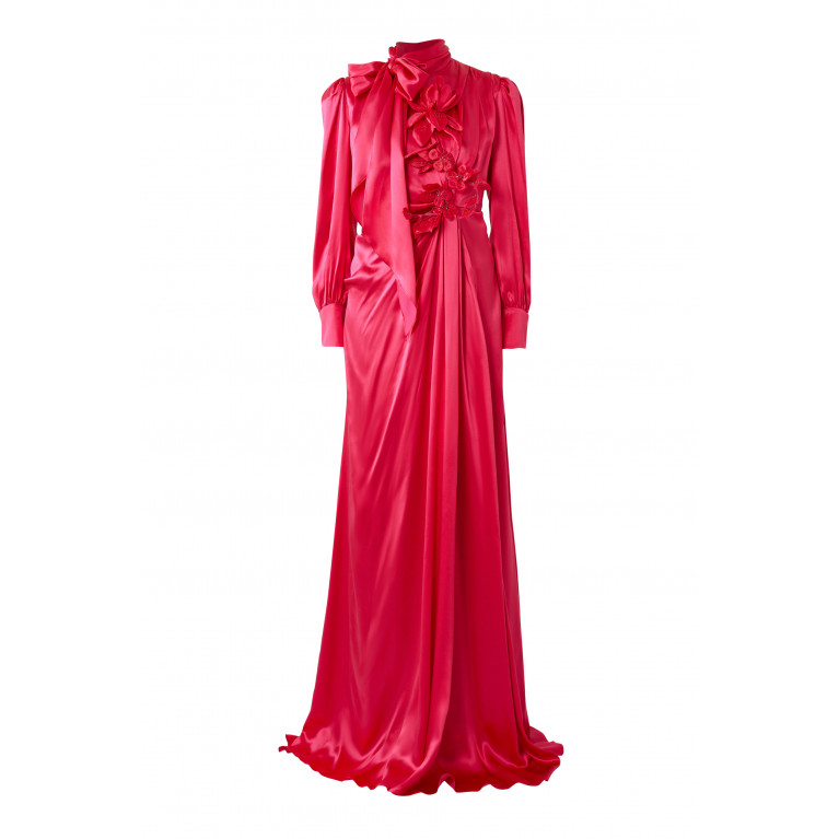 Gucci- Nojum Embellished Silk Dress Pink