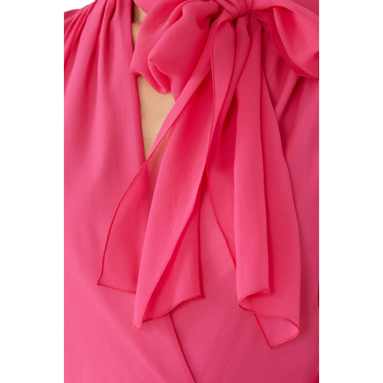 Gucci- Ruffle Silk Georgette Dress Pink