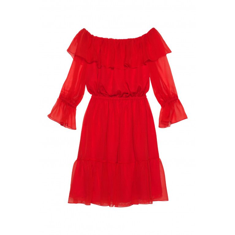 Gucci- Silk Chiffon Dress Red