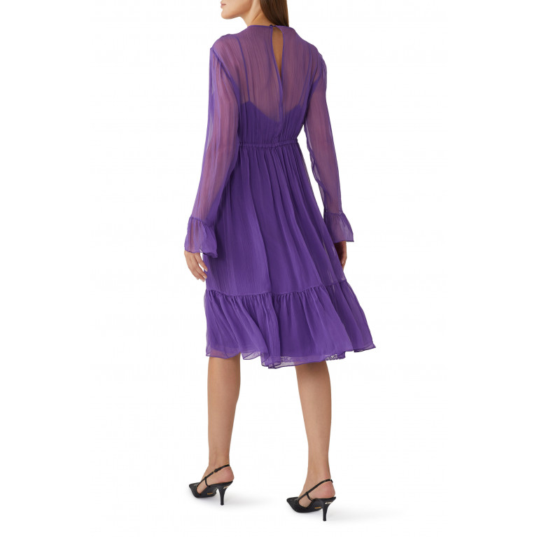 Gucci- Silk Chiffon Dress Dark Violet