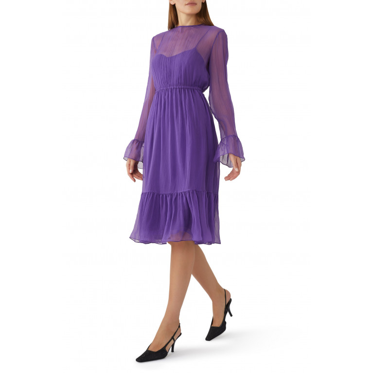 Gucci- Silk Chiffon Dress Dark Violet