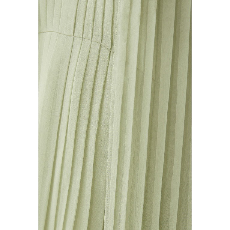 Gucci- Silk Pleated Dress Green