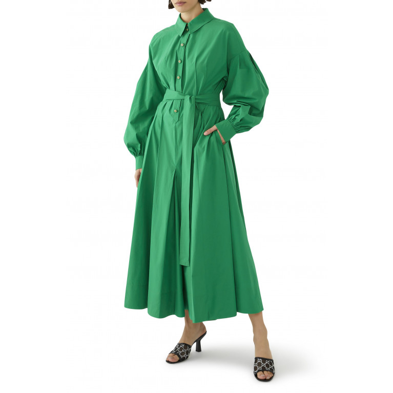 Gucci- Cotton Poplin Shirt Dress Green