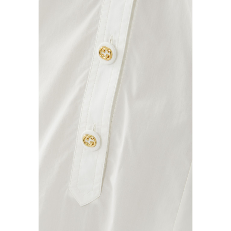 Gucci- Cotton Poplin Shirt Dress White