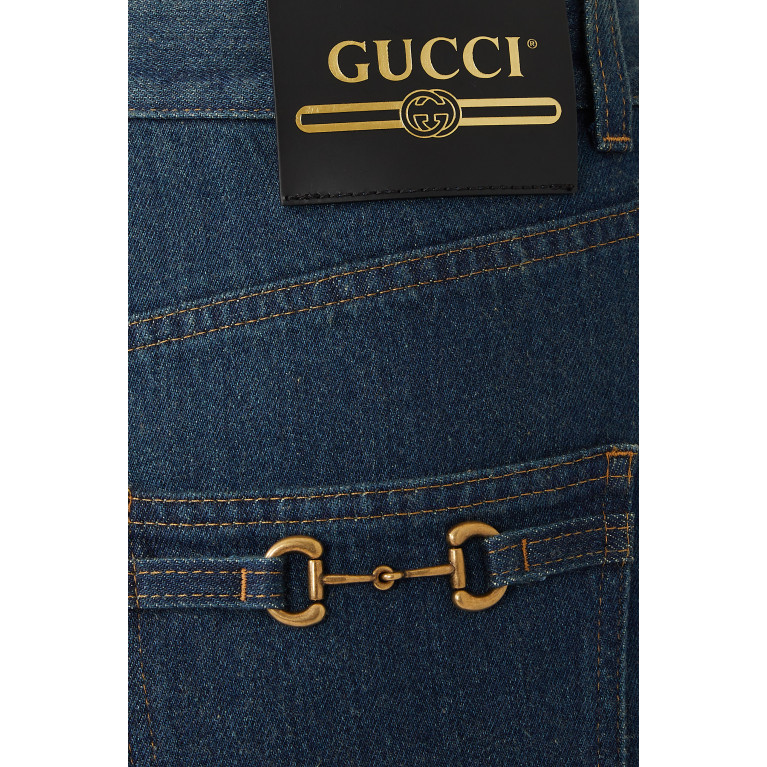 Gucci- Horse-bit Logo Jeans Dark Blue