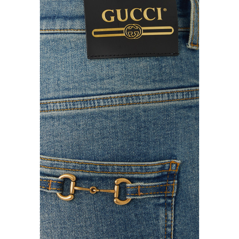 Gucci- Horsebit Logo Jeans Blue