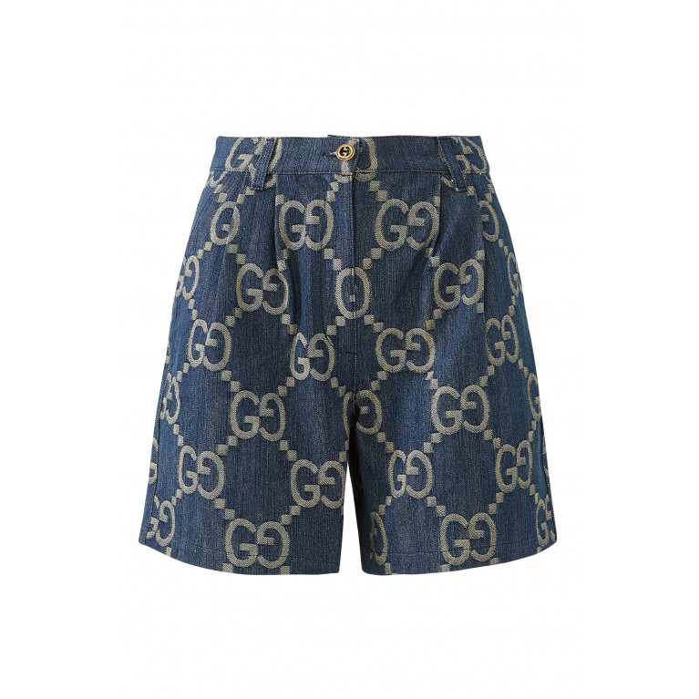 Gucci- Jumbo GG Denim Shorts Blue