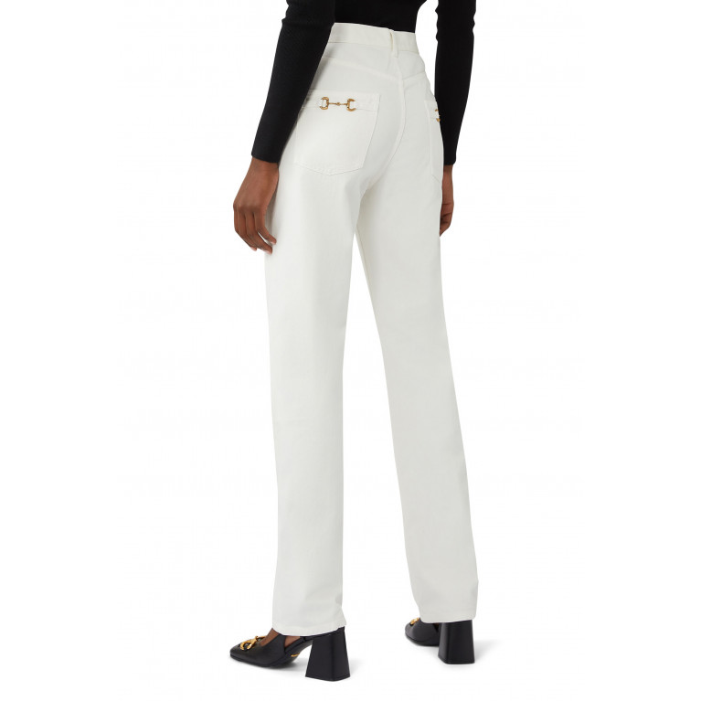 Gucci- Horsebit Cotton Pants White
