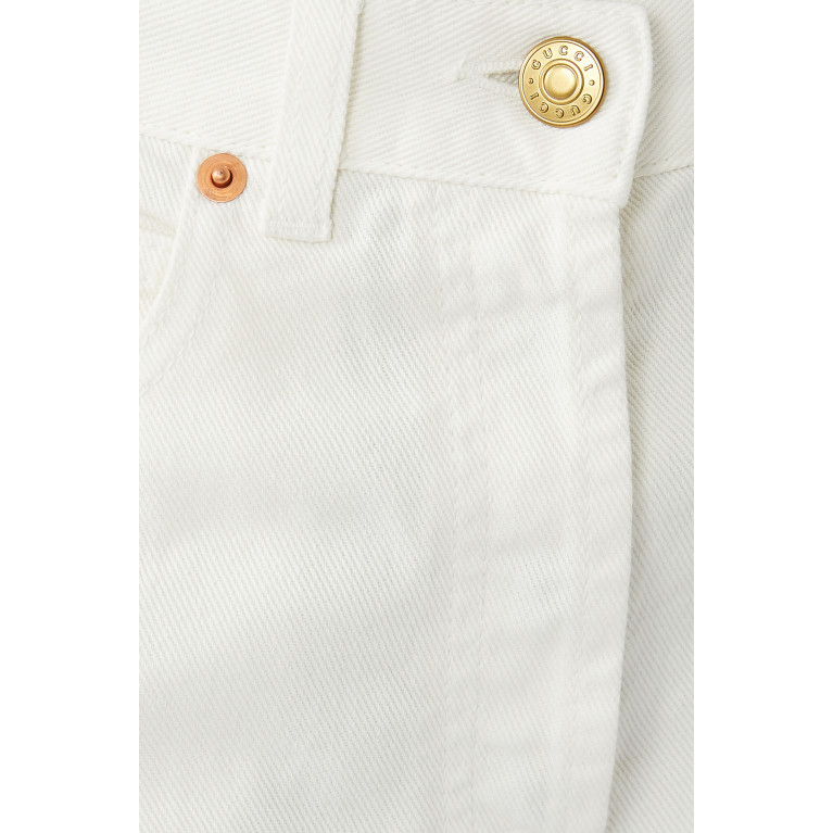 Gucci- Horsebit Cotton Pants White