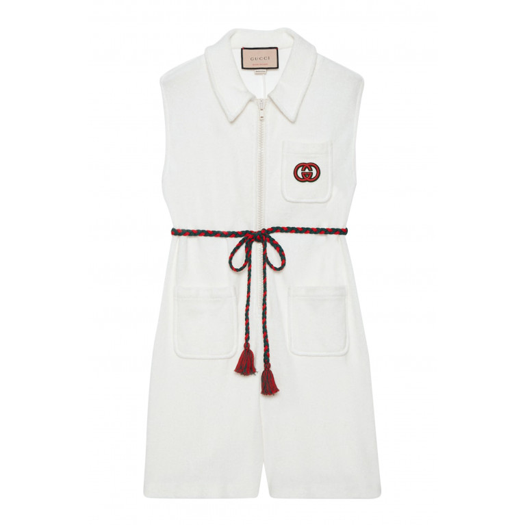 Gucci- Cotton Jersey Playsuit White
