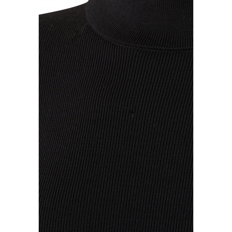 Gucci- Fine Rib Knit Wool Turtleneck Black