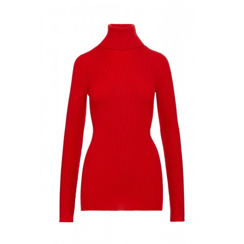Gucci- Fine Rib Turtleneck Sweater Red