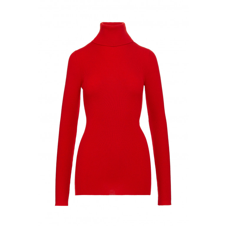 Gucci- Fine Rib Turtleneck Sweater Red
