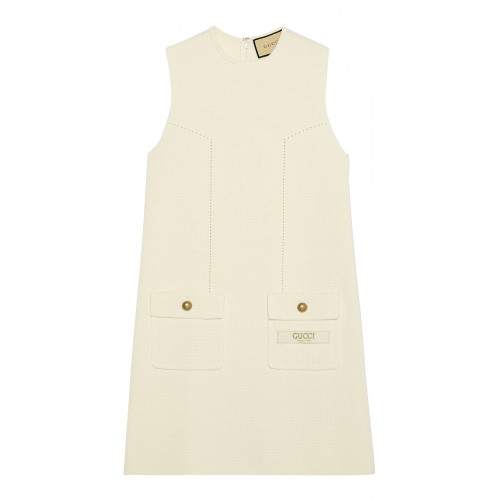 Gucci- Fine Wool Sleeveless Dress Ivory