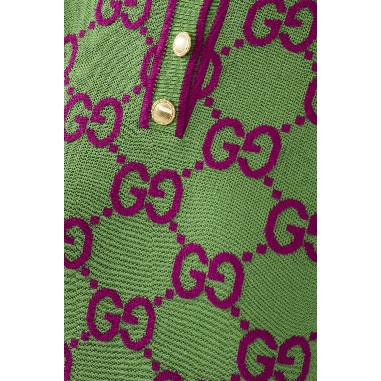 Gucci- Silk Blend Polo Dress Green