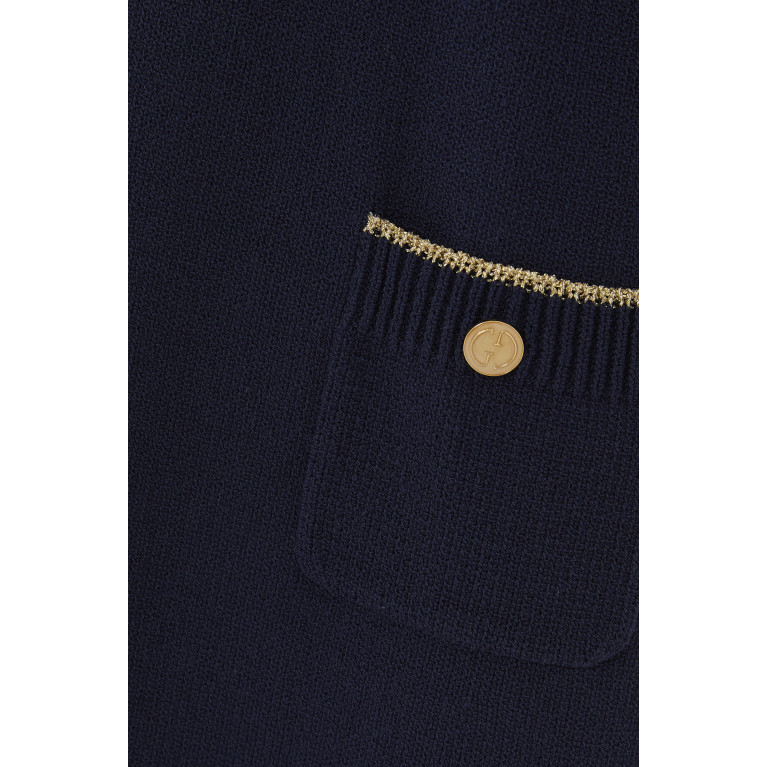 Gucci- Cotton Knit Polo Dress Blue