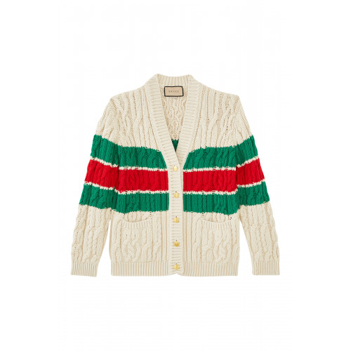 Gucci- Cable Knit Cardigan Ivory