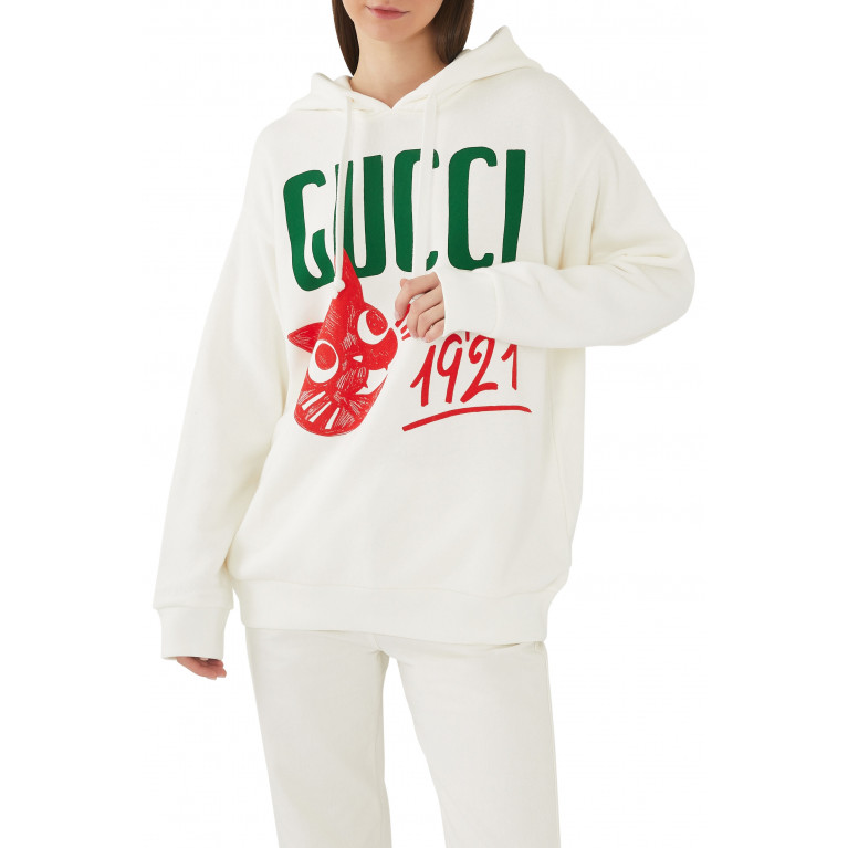 Gucci- Oversized Depuis 1921 Hoodie White