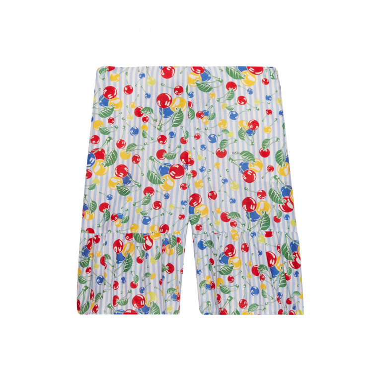 Gucci- Cherries Cotton Frill Shorts Multicolor