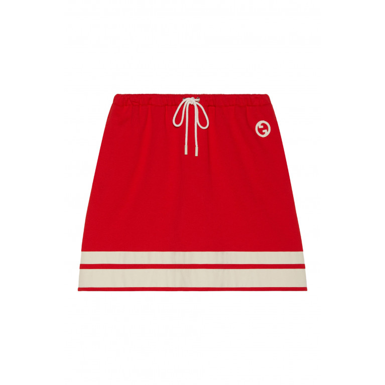 Gucci- Interlocking G Jersey Skirt Red