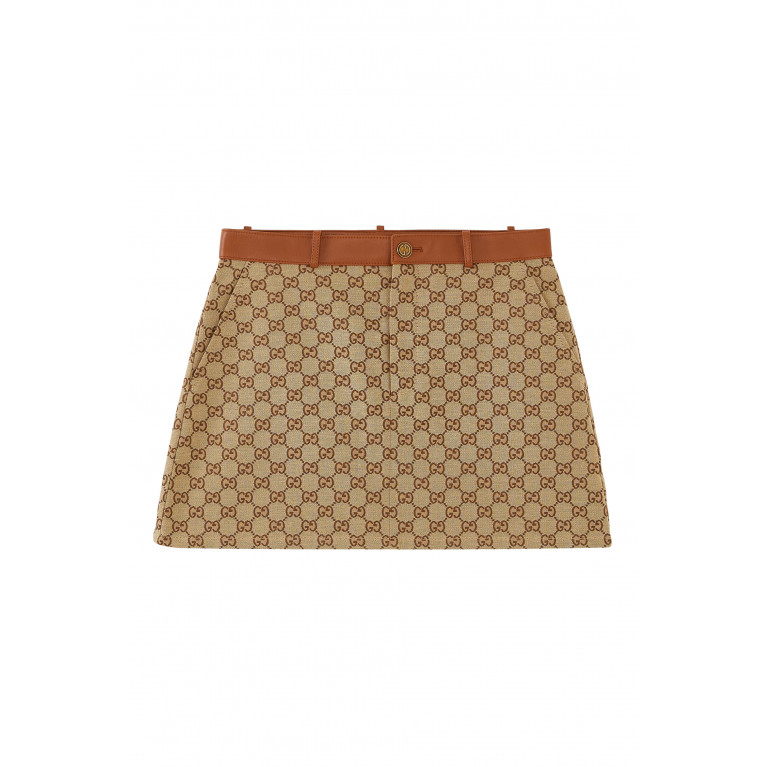 Gucci- GG Canvas Mini Skirt Brown