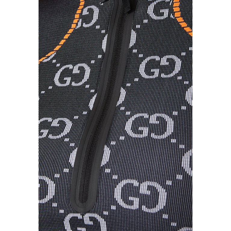 Gucci- GG Monogram Long-Sleeve Crop Top Black