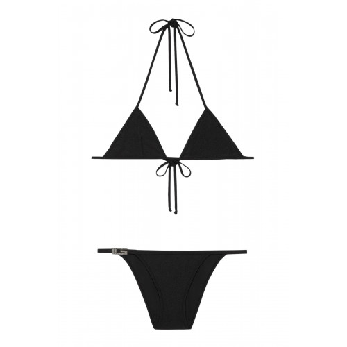 Gucci- Two-Piece Sparkling Jersey Bikini Set Black