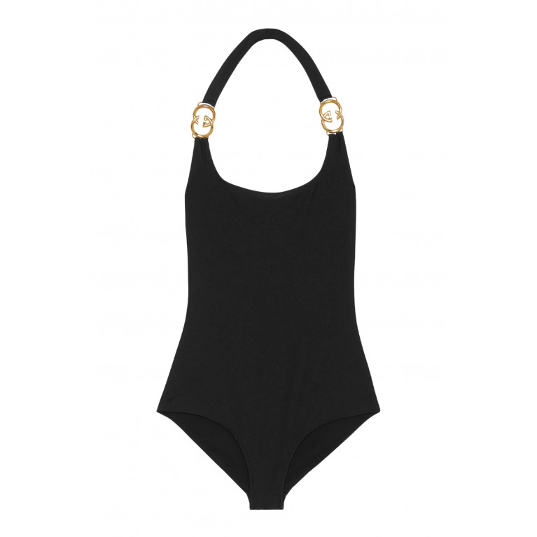 Gucci- Sparkling Jersey Swimsuit With Interlocking G Black