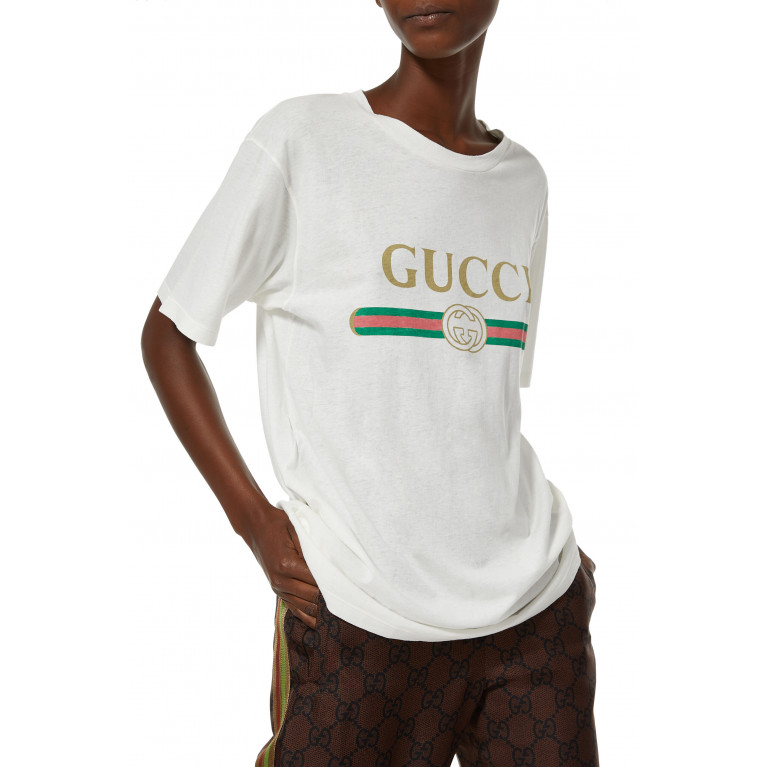 Gucci- Logo Print T-shirt White