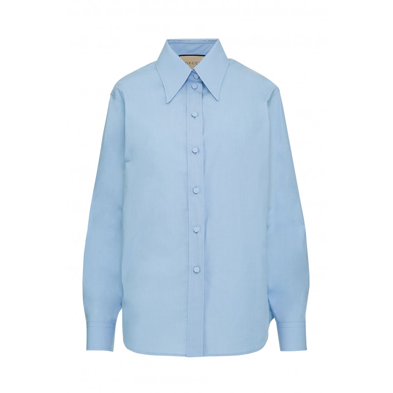 Gucci- Cotton Poplin Shirt Blue
