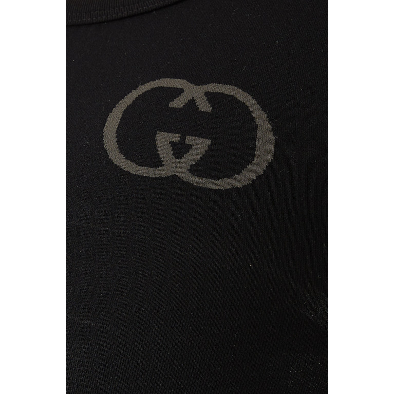 Gucci- Technical Jersey Cropped Top Black