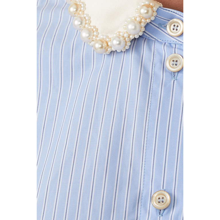 Gucci- Striped Cotton Shirt Light Blue/White