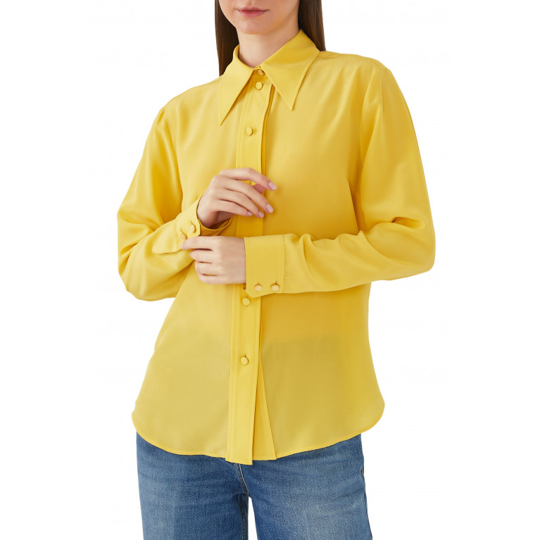 Gucci- Silk Crepe Shirt Yellow