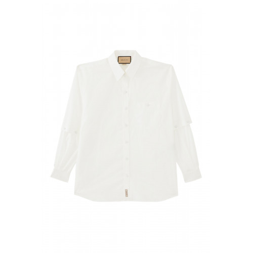 Gucci- Cotton Poplin Shirt With Removable Sleeves White