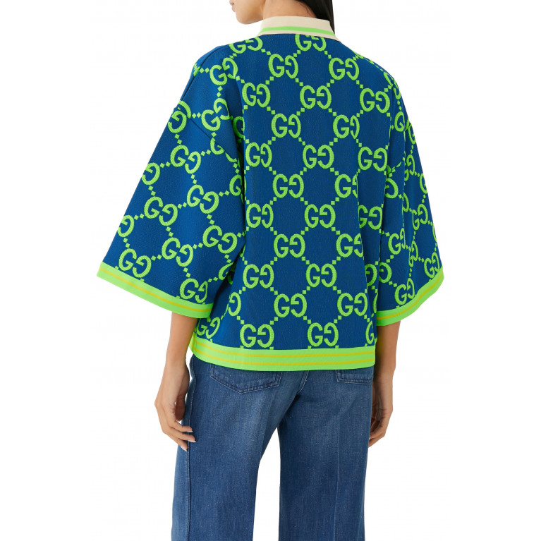 Gucci- GG Cropped Polo Shirt Green