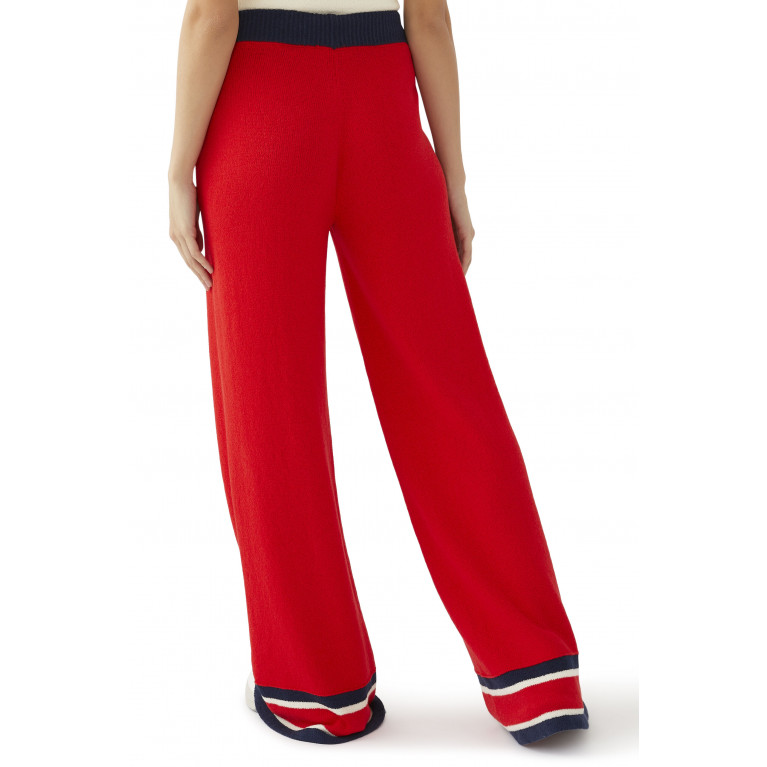 Gucci- Stripe Cotton Pants Red