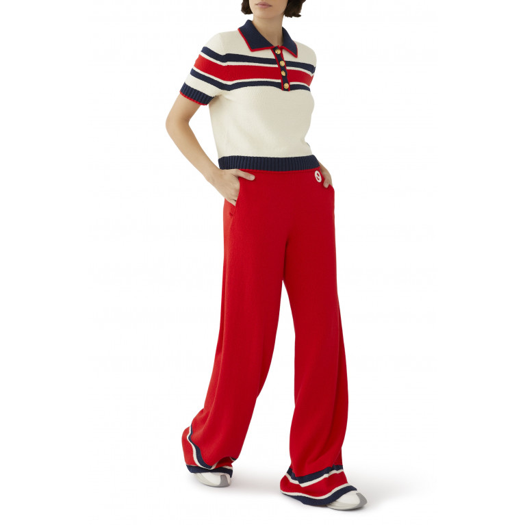 Gucci- Stripe Cotton Pants Red