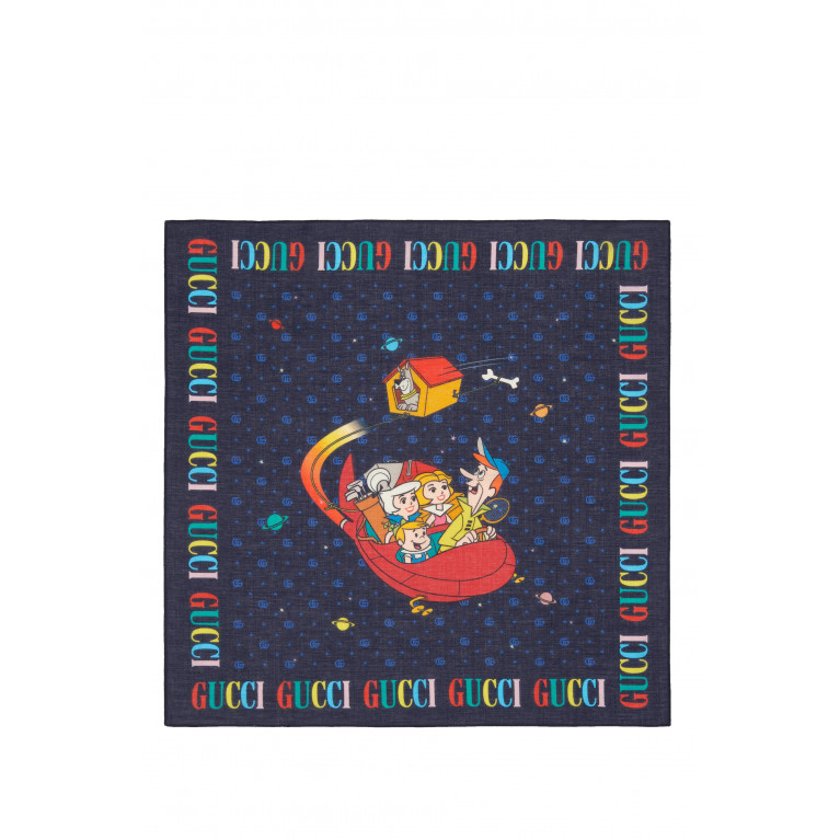 Gucci- Kids Jetsons Printed Scarf Blue