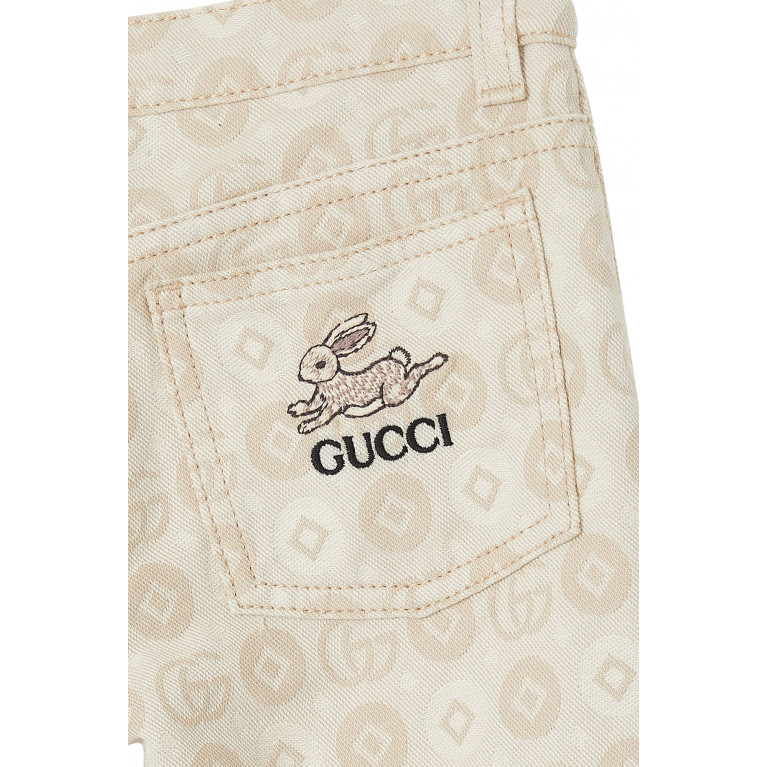 Gucci- Double G Logo Jeans White
