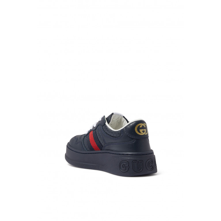 Gucci- Kids Sneakers with Web Stripe Blue