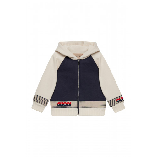 Gucci- Baby Cotton Zip-Up Jacket Blue