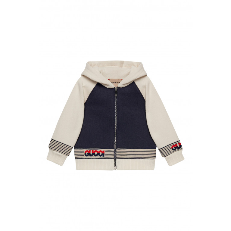Gucci- Baby Cotton Zip-Up Jacket Blue