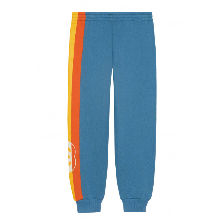 Gucci- Kids Felted Cotton Track Pants Blue