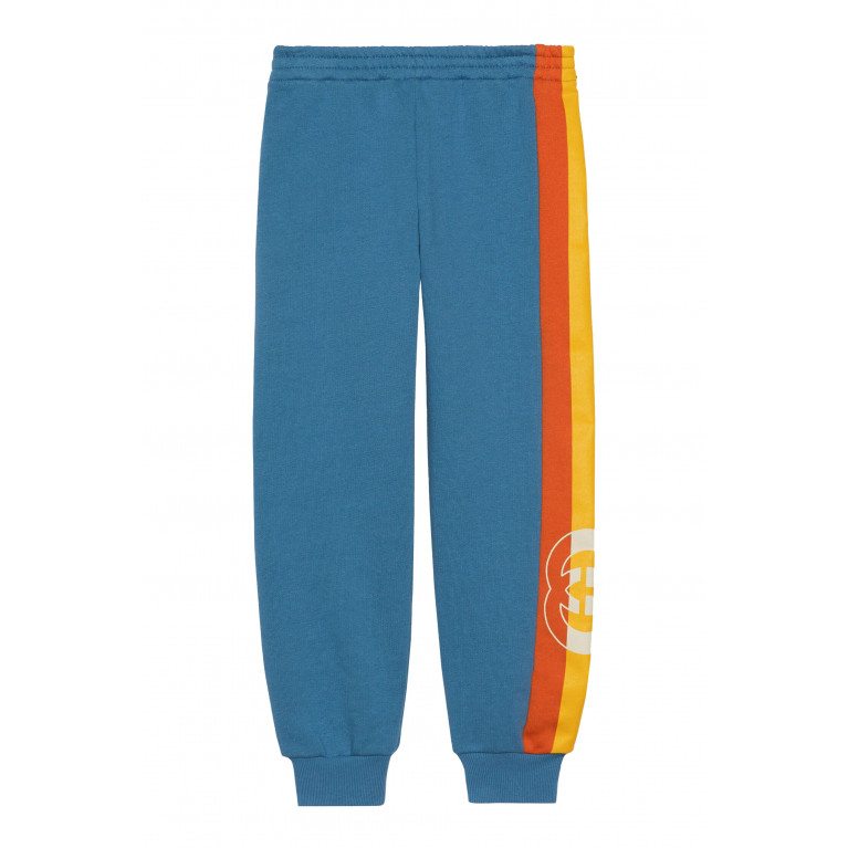 Gucci- Kids Felted Cotton Track Pants Blue